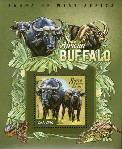 Buffalo Stamp Syncerus Caffer African Fauna S/S MNH #6048 / Bl.740