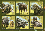 Buffalo Stamp Syncerus Caffer African Fauna S/S MNH #6042-6047