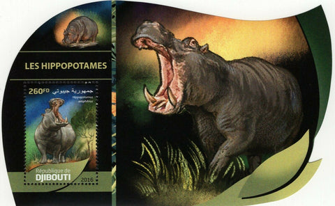 Hippopotamus Stamp Hippo Amphibious Souvenir Sheet MNH #1284