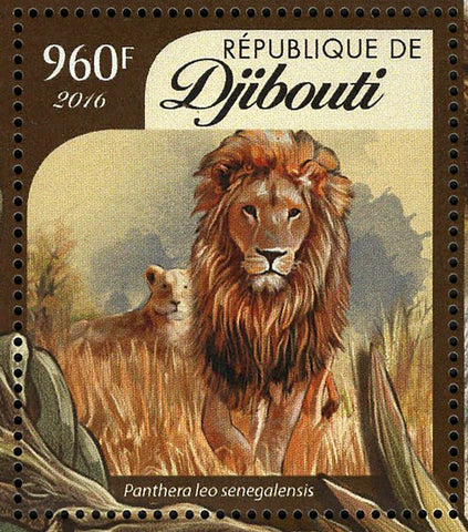 Lions Stamp Panthera Leo Senegalensis S/S MNH #903 / Bl.183