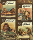 Lions Stamp Panthera Leo Nubica Azandica Souvenir Sheet MNH #899-902