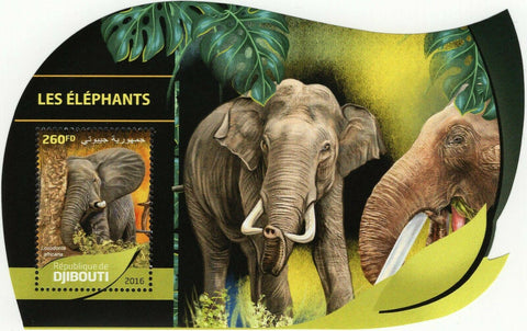 Elephants Stamp Loxodonta Africana Wild Animal S/S MNH #1292