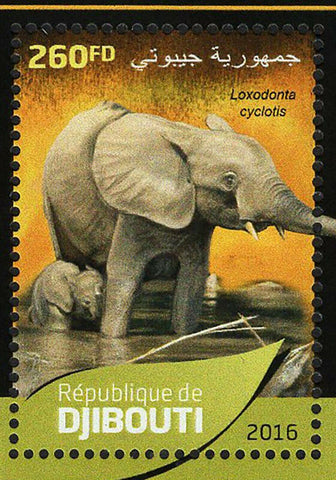 Elephants Stamp Loxodonta Africana Wild Animal S/S MNH #1291