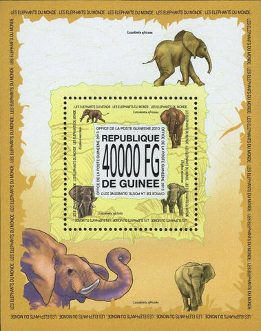 Elephants Stamp Loxodonta Africana Loxodonta Cyclotis S/S MNH #10100 / Bl.2301