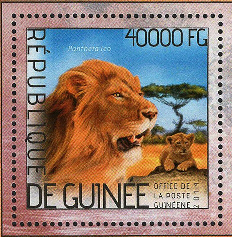 Lions Stamp Panthera Leo Wild Animal S/S MNH #10390 / Bl.2372