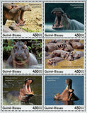 Hippopotamus Stamp Hippo Amphibious Souvenir Sheet MNH #8705-8710