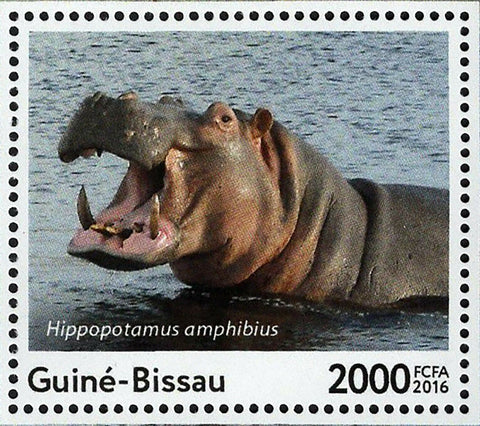 Hippopotamus Stamp Hippo Amphibious Souvenir Sheet MNH #8711 / Bl.1509