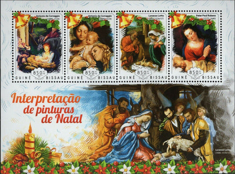 Christmas Stamp Antonio da Correggio Lorenzo Lotto S/S MNH #7414-7417