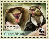 WWF Monkeys Stamp Cercopithecus Campbelli Souvenir Sheet MNH #6648 / Bl.1163