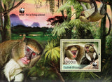 WWF Monkeys Stamp Cercopithecus Campbelli Souvenir Sheet MNH #6648 / Bl.1163