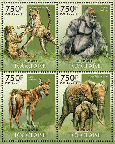 Most Endangered Species in Africa Stamp Acinonyx Jubatus S/S MNH #4911-4914