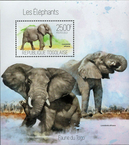 Elephants Stamp Loxodonta Africana Souvenir Sheet MNH #5274 / Bl.877