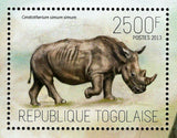 Rhinoceros Stamp Ceratotherium Simum Simum S/S MNH #5335 / Bl.888