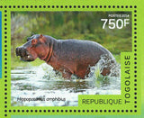 Hippopotamus Stamp Hippo Amphibious Wild Animal S/S MNH #6141-6144