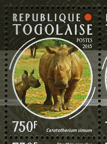 African Fauna Stamp Struthio Camelus Panthera Leo S/S MNH #6704-6707