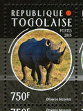 Rhinoceros Stamp Diceros Bicornis Ceratotherium S/S MNH #6714-6717