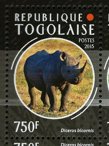 Rhinoceros Stamp Diceros Bicornis Ceratotherium S/S MNH #6714-6717