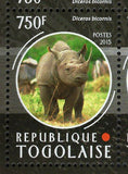 Rhinoceros Stamp Diceros Bicornis Ceratotherium S/S MNH #6714-6717