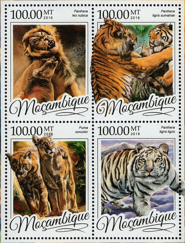 Big Cats Stamp Panthera Leo Nubica Tigris Sumatrae S/S MNH #8594-8597