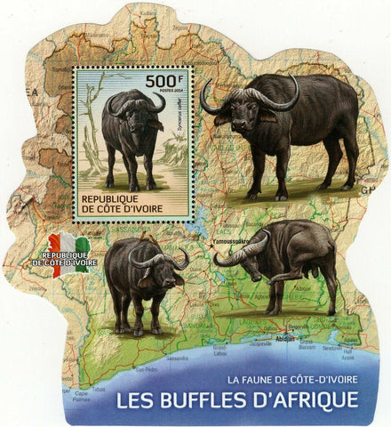 Buffalos Stamp Syncerus Caffer Wild Animal S/S MNH #1586