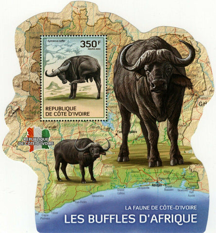 Buffalos Stamp Syncerus Caffer Wild Animal S/S MNH #1585