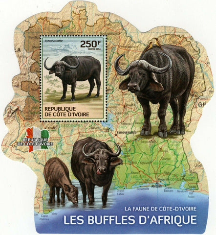 Buffalos Stamp Syncerus Caffer Wild Animal S/S MNH #1584