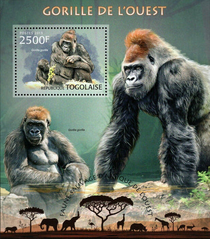 Gorillas Stamp Western Lowlands Gorilla Gorilla MNH #4900 / Bl.798