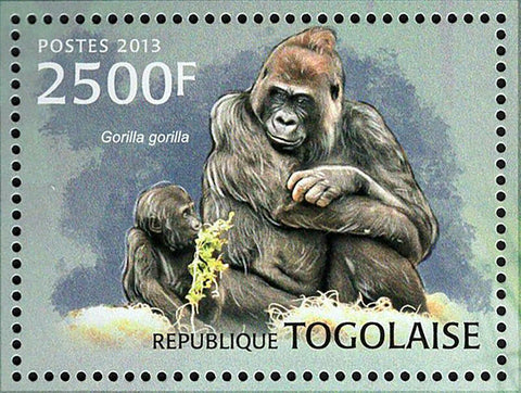 Gorillas Stamp Western Lowlands Gorilla Gorilla MNH #4900 / Bl.798