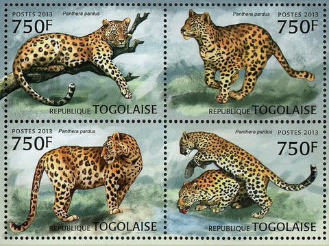 Leopards Stamp Panthera Pardus Wild Animal Souvenir Sheet MNH #4866-4869