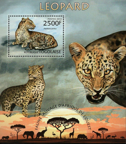 Leopards Stamp Panthera Pardus Wild Animal Souvenir Sheet MNH #4870 / Bl.792