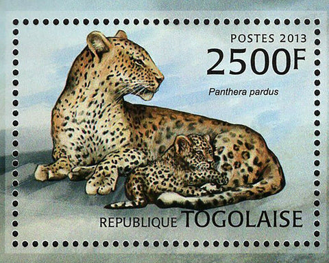 Leopards Stamp Panthera Pardus Wild Animal Souvenir Sheet MNH #4870 / Bl.792