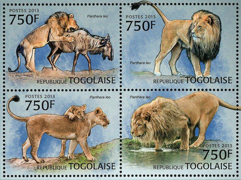 Lions Stamp Panthera Leo Wild Animal Souvenir Sheet MNH #4861-4864