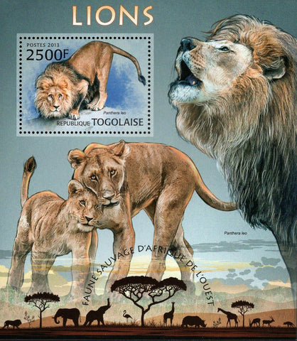 Lions Stamp Panthera Leo Wild Animal Souvenir Sheet MNH #4865 / Bl.791