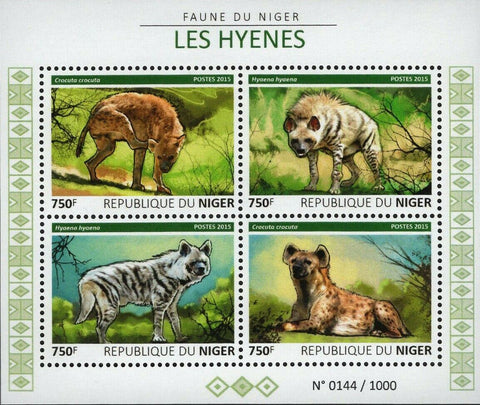 Hyenas Stamp Crocuta Crocuta Souvenir Sheet S/S MNH #3827-3830