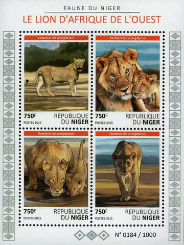 Lions Stamp Panthera Leo Senegalensis Wild Animal S/S MNH #3839-3842