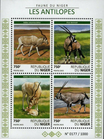 Antelopes Stamp Addax Nasomaculatus Oryx Dammah S/S MNH #3819-3822