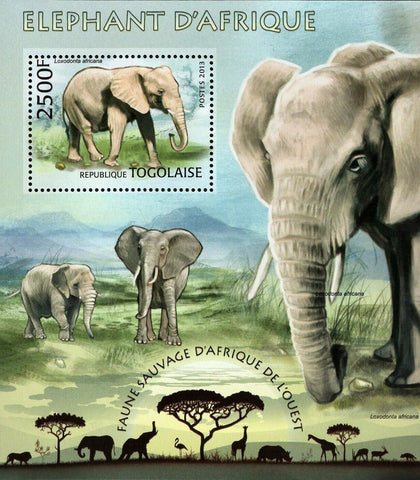 Elephants of Africa Stamp Loxodonta Africana Souvenir Sheet MNH #4850 / Bl.788