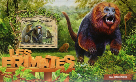 Primates Stamp Leontopithecus Rosalia Cercopithecus Neglectus S/S MNH #7473