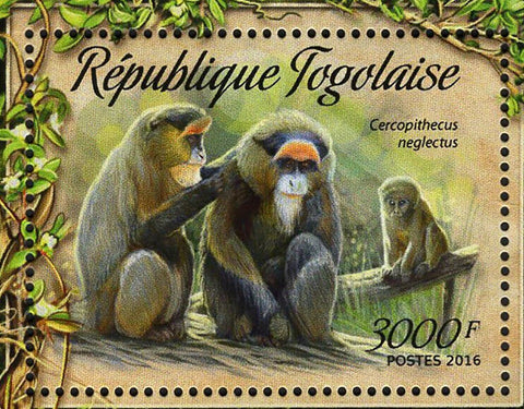 Primates Stamp Leontopithecus Rosalia Cercopithecus Neglectus S/S MNH #7473