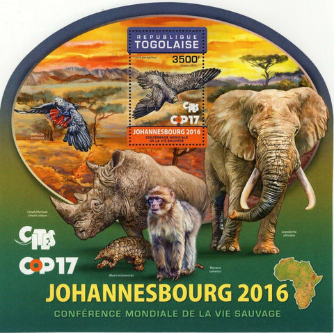 Wildlife Stamp Johannesburg Loxodonta Africana S/S MNH #7813 / Bl.1373
