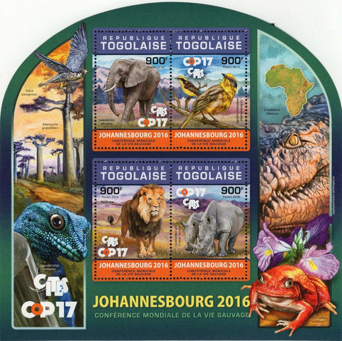 Wildlife Stamp Johannesburg Loxodonta Africana S/S MNH #7809-7812