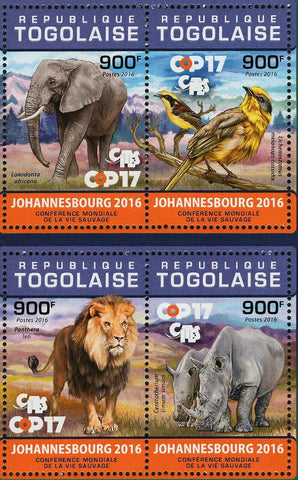 Wildlife Stamp Johannesburg Loxodonta Africana S/S MNH #7809-7812