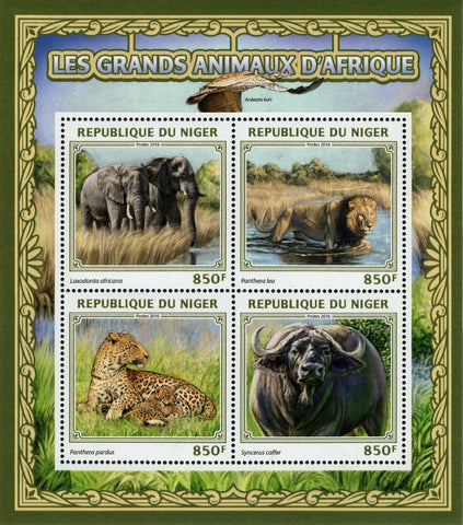 Big African Animals Stamp Loxodonta Africana Panthera Pardus S/S MNH #4562-4565