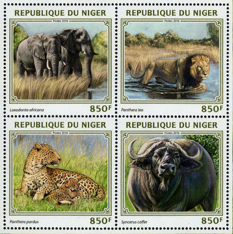 Big African Animals Stamp Loxodonta Africana Panthera Pardus S/S MNH #4562-4565