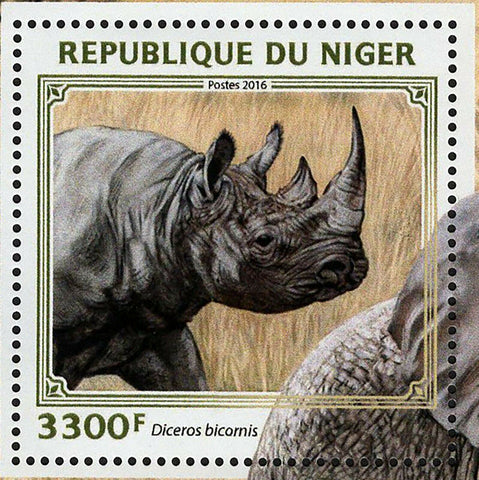 Big African Animals Diceros Bicornis Panthera Pardus S/S MNH #4566 / Bl.617