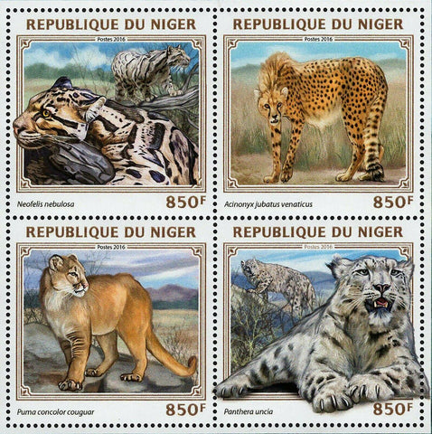 Big Cats Stamp Neofelis Nebulosa Panthera Uncia S/S MNH #4582-4585
