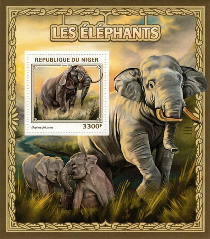 Elephants Stamp Elephas Africanus Souvenir Sheet MNH #4561 / Bl.616