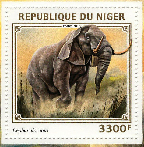 Elephants Stamp Elephas Africanus Souvenir Sheet MNH #4561 / Bl.616