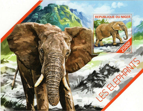 Elephants Stamp Loxodonta Africana Souvenir Sheet MNH #2834 / Bl.308