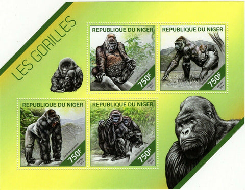 Gorillas Stamp Gorilla Beringei Graueri Souvenir Sheet MNH #2875-2878